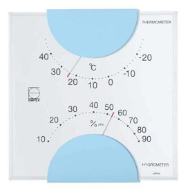 【クーポン配布中&スーパーSALE対象】EMPEX 温度・湿度計 エルム 温度・湿度計 壁掛用 LV-4906 ライトブルー