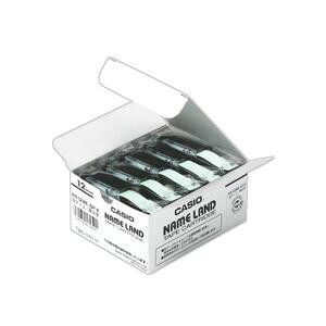 y|Cg20{zJVI CASIO l[h NAME LAND X^_[he[v 12mm×8m / XR-12WE-5P-E 1pbN(5)