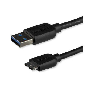 �y�|�C���g20�{�zStarTech.com Micro USB3.0 �X�����P�[�u�� 3m Type A�i�I�X�j-Micro B�i�I�X�j �u���b�NUSB3AUB3MS 1�{