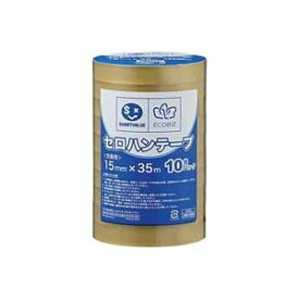 【ポイント20倍】（まとめ）ジョインテックス セロハンテープ15mm×35m10巻 B638J【×10セット】