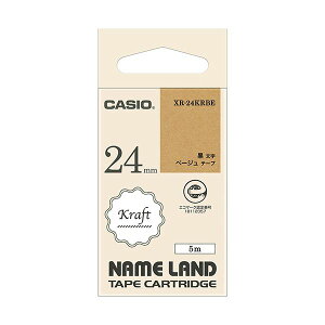 �i�܂Ƃ߁j �J�V�I NAME LAND�N���t�g�e�[�v 24mm×5m �x�[�W���^������ XR-24KRBE 1�� �y×5�Z�b�g�z