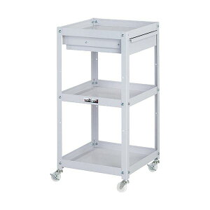 山金工業 コンビニワゴン ナイロンキャスター キャビネット付き3段 400×400×810mm WCLCN-3-P 1台 組立式