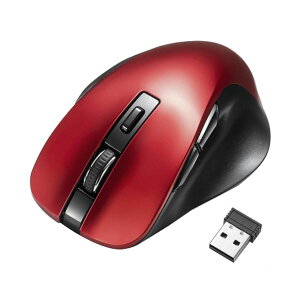 【クーポン配布中】(まとめ) サンワサプライワイヤレスブルーLEDマウス(5ボタン) レッド MA-WB518R 1個 【×3セット】