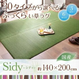 【クーポン配布中】ラグマット 140×200cm【Sidy】グリーン 30タイプから選べる国産ふっくらい草ラグ【Sidy】シディ【代引不可】