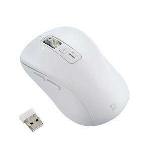 Digio �����z�C�[���}�E�X Bluetooth�EUSB�����f���A���É��{�^��BlueLED�}�E�X M�T�C�Y �z���C�g MUS-DKF242W