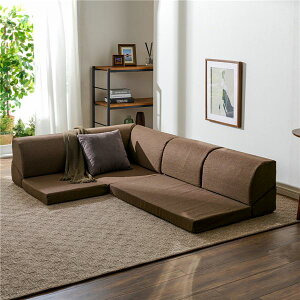 フロア コーナーソファ 3点セット ブラウン 1人掛け 2人掛け コーナー ソファセット フロアソファ ローソファ