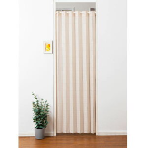 【クーポン配布中】間仕切り カーテン 約幅100×丈180cm×1枚 ベージュ 日本製 省エネ 断熱 保温 防炎 パタパタ フリーカット ファイヤディフェンス