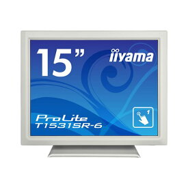 【クーポン配布中】iiyama タッチパネル液晶ディスプレイ 15型 / 1024×768 /D-sub、HDMI、DisplayPort / ピュアホワイト / スピーカー:あり / XGA / VA / 防塵防滴 /抵抗膜 T1531SR-W6