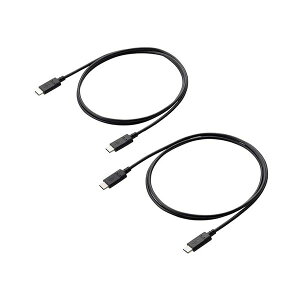 【クーポン配布中】エレコム USB2.0ケーブル(USB Type-C - USB Type-C/60W対応/2本セット) ブラック MPA-CCTW10BK