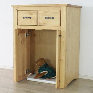 【ポイント20倍】ペットトイレ収納キャビネット LBR ライトブラウン 組立品【代引不可】