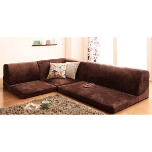 【ポイント20倍】ソファーセット ブラウン フロアコーナーソファ【reffy】リフィ【代引不可】
