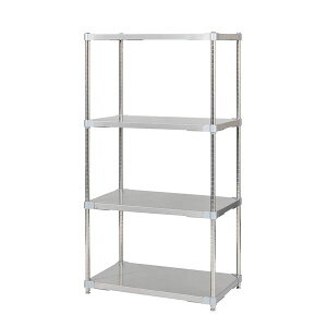 【クーポン配布中】ステンレス シェルフ 46×76cm 4段 H150cm 日本製 耐錆 耐薬性 耐久性 冷蔵 冷凍 高温多湿対応 収納棚 オープンラック 組立式