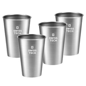 SWISS TECH �X�C�X�e�b�N 4�Z�b�g �X�e�����X�J�b�v �R�b�v �V���o�[ 473ml ST001084 �H�� �c�[�� DIY ��ƍH��