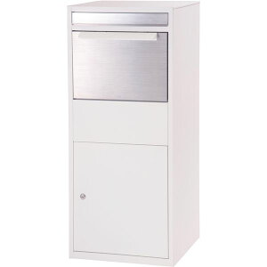 宅配ボックス 約幅46.5×奥行37.5×高さ102.5cm ホワイト 鍵付き デリバリーボックス 完成品 郵便物 宅配物 荷物