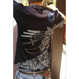 【ポイント20倍】戦国武将Tシャツ 【加藤清正】 XSサイズ 半袖 綿100% ブラック(黒) 〔Uネック おもしろ〕