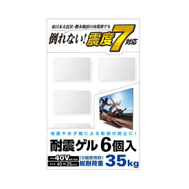 【ポイント20倍】（まとめ） エレコム TV用耐震ゲル／～40V用／40×25mm／6個入 AVD-TVTGC40 【×3セット】