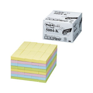 【クーポン配布中】スリーエムジャパン ポストイット ふせん 業務用パック 4色混色 5004-K