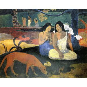 【ポイント20倍】世界の名画シリーズ、プリハード複製画 ポール・ゴーギャン作 「アレアレア」(額縁付)【代引不可】