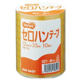 （まとめ） TANOSEE セロハンテープ 12mm×35m 1パック（10巻） 【×5セット】