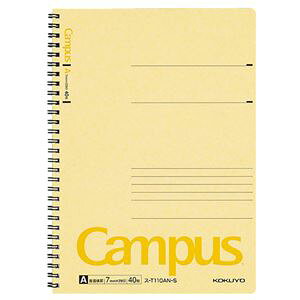 【クーポン配布中】(まとめ) コクヨ キャンパス ツインリングノート セミB5 A罫 40枚 黄 ス-T110AN-S 1冊 【×30セット】