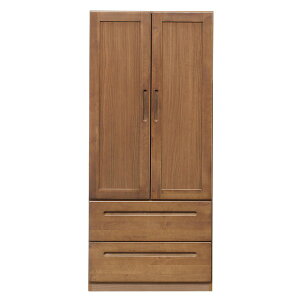 【ポイント20倍】クローゼット 衣類収納 幅80cm×奥行57cm ブラウン 引き出し収納 木製 日本製 HUMMING ハミング 服吊り 完成品 開梱設置【代引不可】