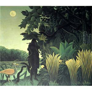 【クーポン配布中】世界の名画シリーズ、プリハード複製画 アンリ・ルソー作 「蛇使いの女」(額縁付)【代引不可】