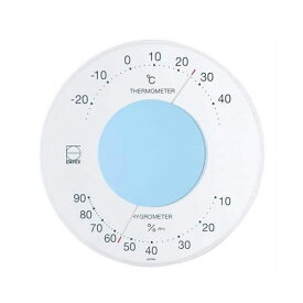 【ポイント20倍】(まとめ)EMPEX 温度・湿度計 セレナ 温度・湿度計 壁掛用 LV-4306 ライトブルー【×5セット】