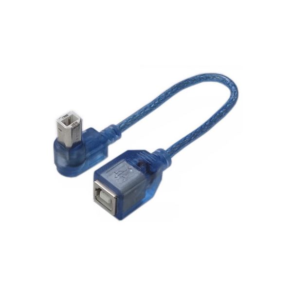 (まとめ)変換名人 USB BtypeL型ケーブル延長20(右L) USBB-CA20RL
