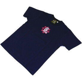 【ポイント20倍】戦国武将Tシャツ 【上杉謙信 毘】 XSサイズ 半袖 綿100% ネイビー(紺) 〔Uネック おもしろ〕