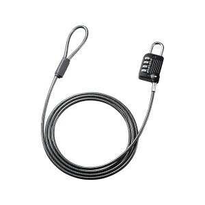 【ポイント20倍】(まとめ) サンワサプライ ワイヤー一体型ダイヤル錠(ブラック) SLE-32S 【×3セット】