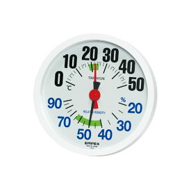 【マラソンでポイント最大46倍】(まとめ)EMPEX 温湿度計 LUCIDO ルシード 大きな文字で見やすい温湿度計 壁掛け用 TM-2671 ホワイト【×3セット】