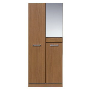ハイタイプシューズボックス【幅74cm】木製オートヒンジ/プラ棚付き日本製ブラウン【完成品】【開梱設置】【代引不可】