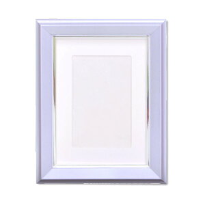 【クーポン配布中】カラー遺影額(ハガキ) ■仏事用額・葬儀額(遺影額)スタンド付 バイオレット