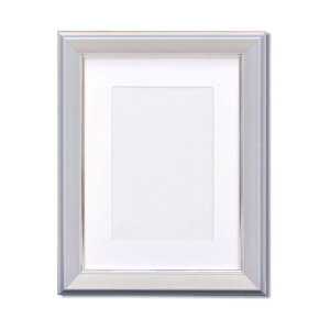 【クーポン配布中】カラー遺影額(キャビネ) ■仏事用額・葬儀額(遺影額)スタンド付 グレー