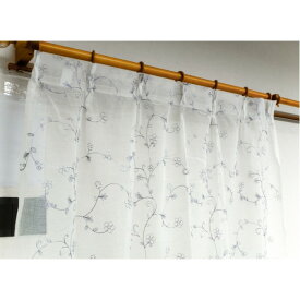 【ポイント20倍】刺繍 レースカーテン 2枚組 / 100cm×223cm / ホワイト 花柄 洗える アジャスターフック 『ホッパー』 九装