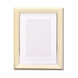 【クーポン配布中】カラー遺影額(キャビネ) ■仏事用額・葬儀額(遺影額)スタンド付 クリーム