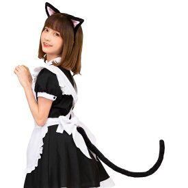 【クーポン配布中】【コスプレ衣装/コスチューム】 けもみみしっぽセット 黒ねこ