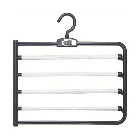 【クーポン配布中】(まとめ) スラックスハンガー/ズボンハンガー 【DX】 4本収納 360度回転フック アメリカンハンガー 【×60個セット】