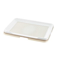 【クーポン配布中】（まとめ）お掃除簡単ステップトレー ワイド アイボリー (ペット用品) (×2セット）