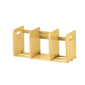 【クーポン配布中】スライド式 ブックスタンド/ブックエンド 【ナチュラル】 幅335〜620mm 木製 〔リビング ダイニング ベッドルーム 書斎〕 完成品【代引不可】