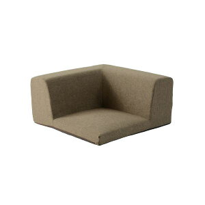 【クーポン配布中】コーナー ソファー/フロアソファー 【単体 ブラウン】 幅74cm ウレタンフォーム 日本製 〔リビング ダイニング〕【代引不可】