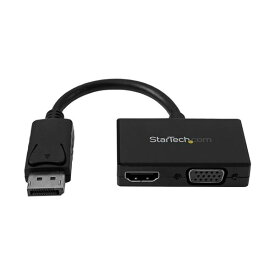 【クーポン配布中】（まとめ）StarTech.com DisplayPort-HDMI/VGA変換アダプタ ツーインワン（2-in-1） トラベルAVアダプタ DP2HDVGA 1個 【×3セット】