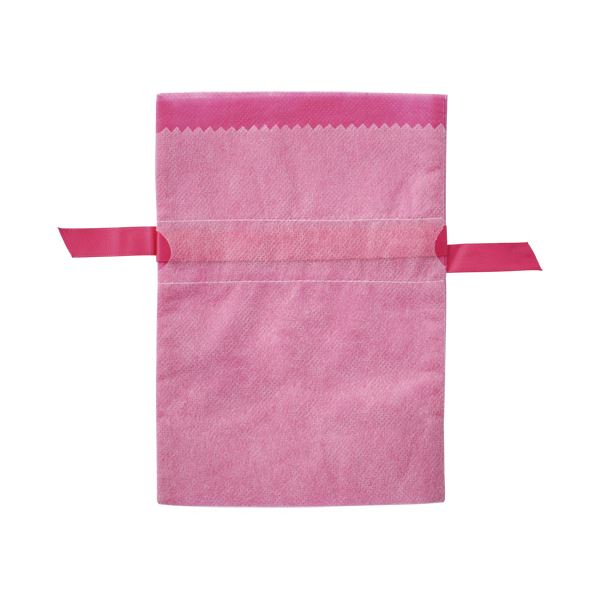 （まとめ）店研創意 ストア・エキスプレス 不織布リボン付きギフトバッグ ピンク 15×22×6cm 1パック(10枚)