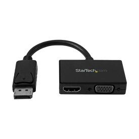 【ポイント20倍】（まとめ）StarTech.com DisplayPort-HDMI/VGA変換アダプタ ツーインワン（2-in-1） トラベルAVアダプタ DP2HDVGA 1個 【×5セット】