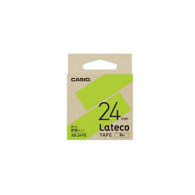 【ポイント20倍】(まとめ) カシオ計算機 ラテコ専用テープ 24mm 黄緑に黒文字 XB-24YG 【×10セット】