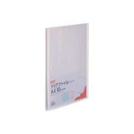 (まとめ) TANOSEE クリアファイル A4タテ10ポケット 背幅8mm クリア 1セット(10冊) 【×10セット】