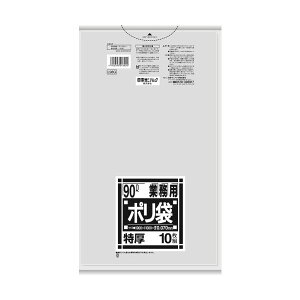 【ポイント20倍】(まとめ)日本サニパック Lシリーズ 業務用ポリ袋 特厚 透明 90L L98G 1パック(10枚)【×10セット】