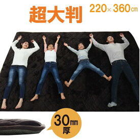 【クーポン配布中】大型 ラグマット/こたつ敷布団 【ブラウン 約220×360cm】 長方形 防滑 〔リビング ダイニング〕【代引不可】