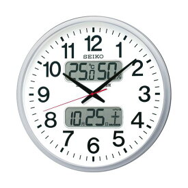 【ポイント20倍】セイコークロック 電波掛時計オフィスタイプ カレンダー・温度湿度表示付 KX237S 1台