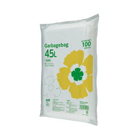 【ポイント20倍】（まとめ）TANOSEE ゴミ袋エコノミー 半透明 45L 1パック（100枚）【×10セット】